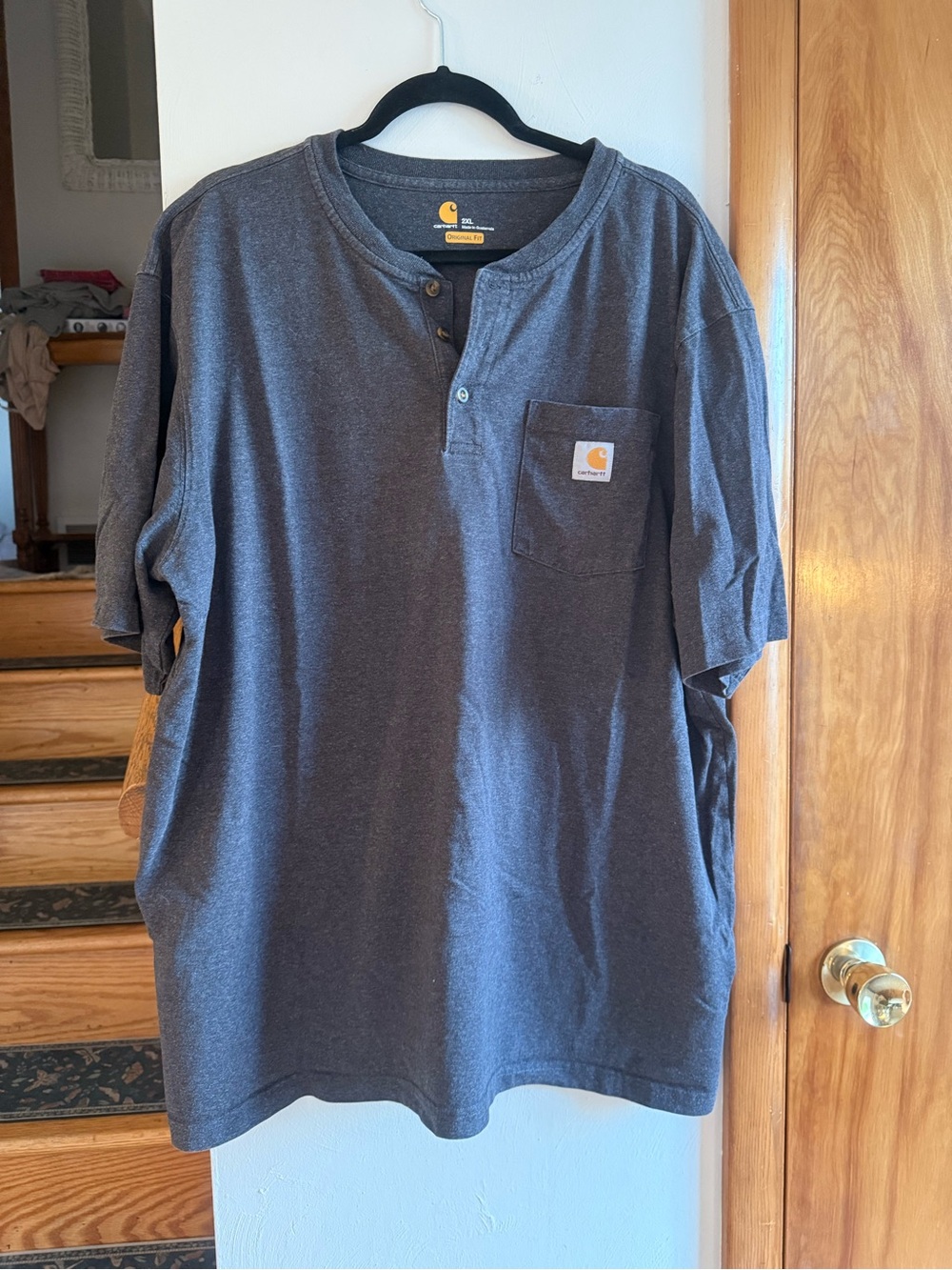 Carhartt Men's Charcoal Henley Pocket Tee